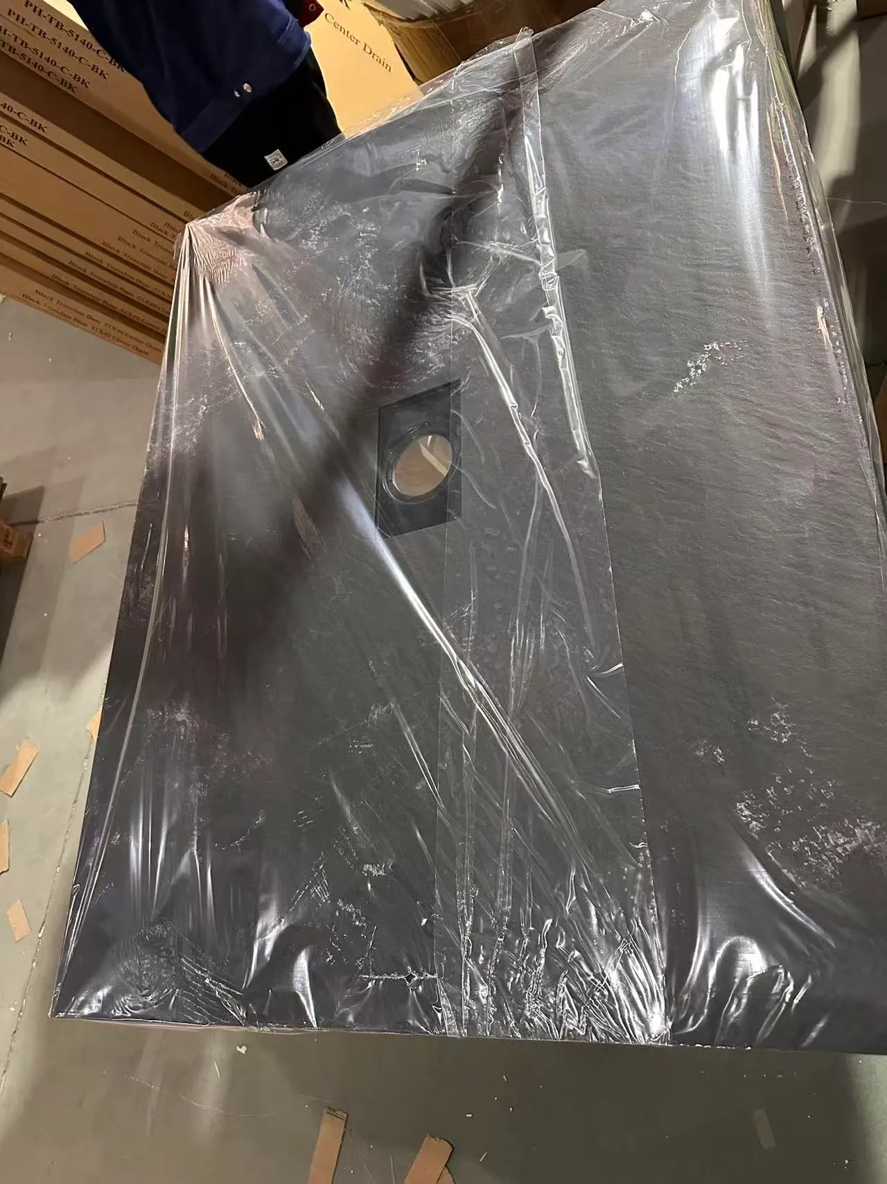 black SMC shower base packing-1