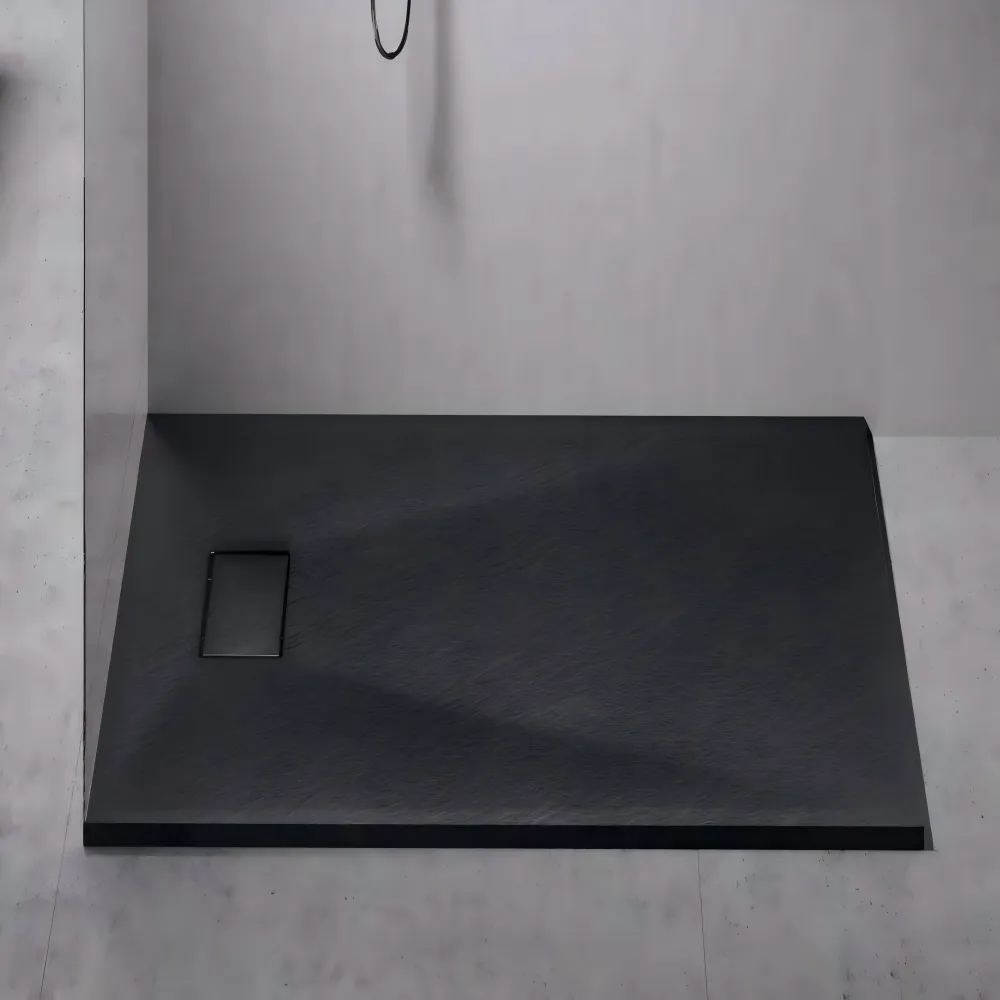 120×80cm black shower base