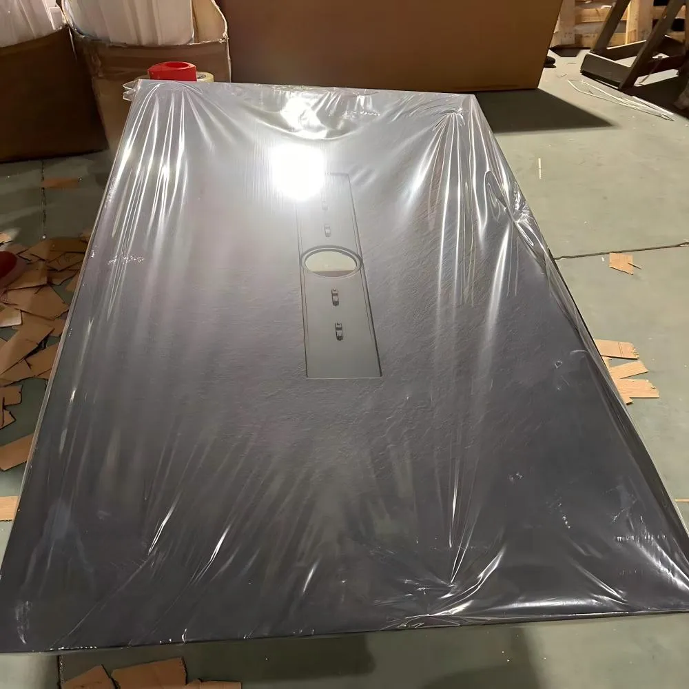 black SMC shower base front packing-1